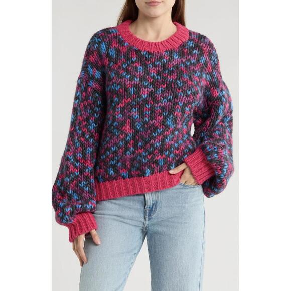 NWT! MOTHER The Bell Sleeve Pullover Sweater in Chunk of Chain Size Small